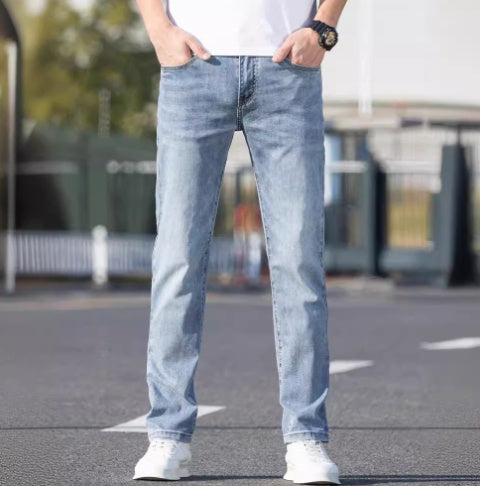 Men's Jeans Gray Trousers Stretch Skinny