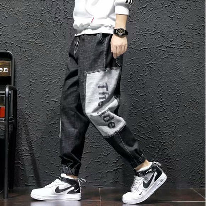 Stretch Jeans Men's Leggings Elastic Waist Plus Size Harem Pants