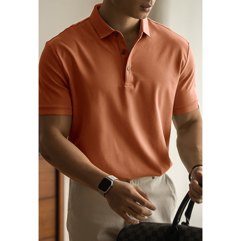 Long-staple Cotton Polo Shirt Short Sleeve Lapel T-shirt