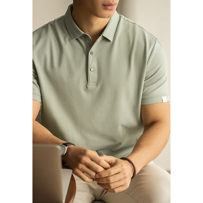 Long-staple Cotton Polo Shirt Short Sleeve Lapel T-shirt