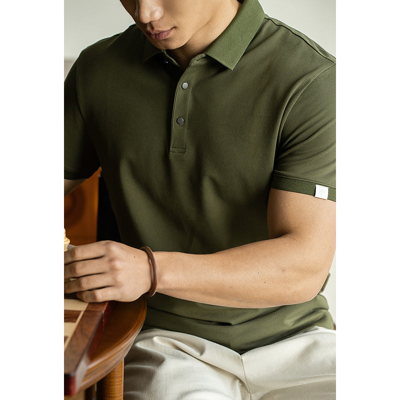 Long-staple Cotton Polo Shirt Short Sleeve Lapel T-shirt