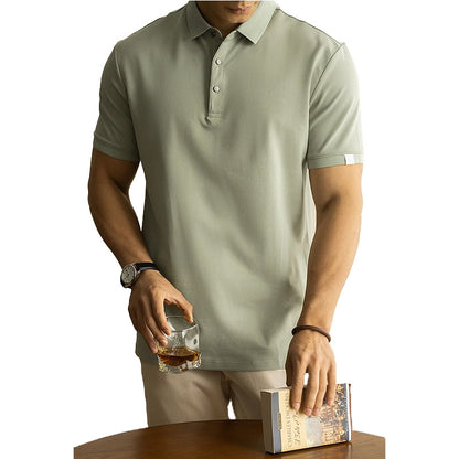 Long-staple Cotton Polo Shirt Short Sleeve Lapel T-shirt