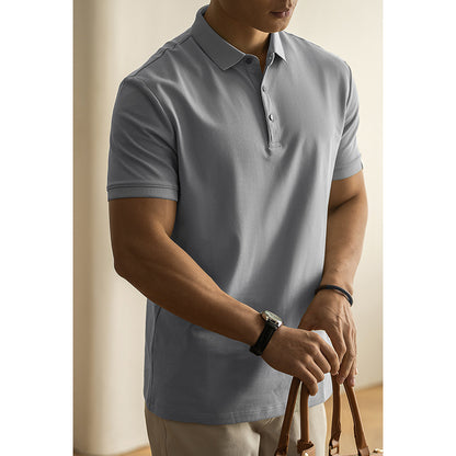 Long-staple Cotton Polo Shirt Short Sleeve Lapel T-shirt