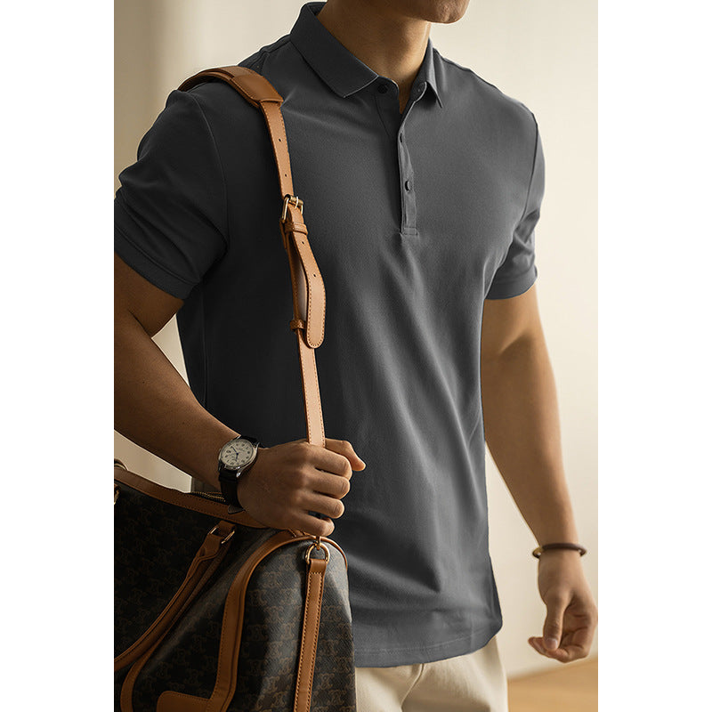 Long-staple Cotton Polo Shirt Short Sleeve Lapel T-shirt