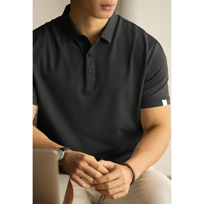 Long-staple Cotton Polo Shirt Short Sleeve Lapel T-shirt