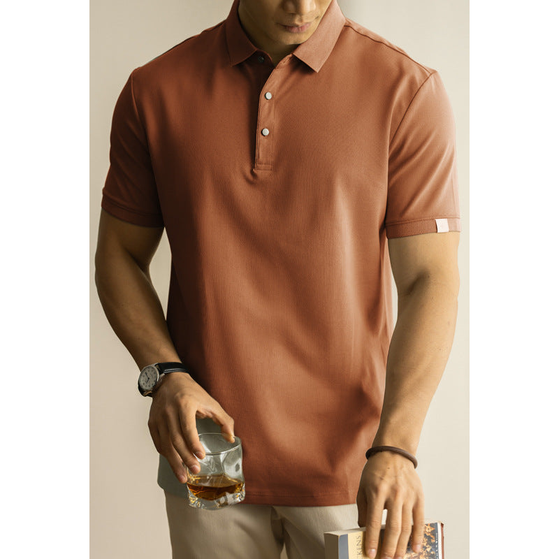 Long-staple Cotton Polo Shirt Short Sleeve Lapel T-shirt