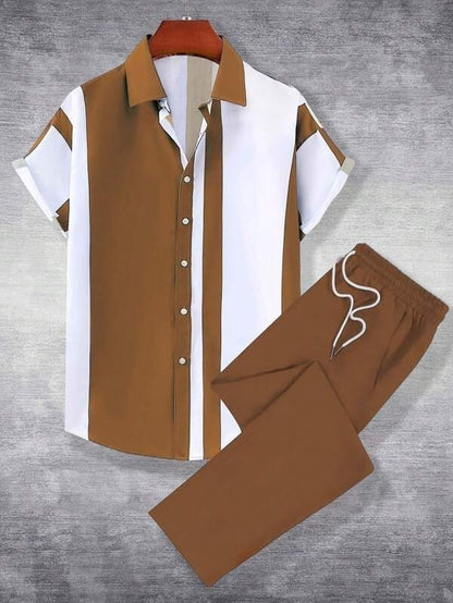 Casual Fashion Short Sleeve Shirt Trousers