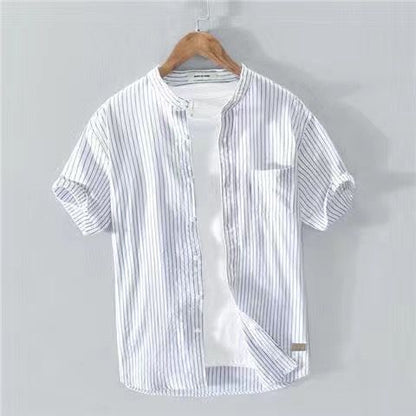 Men's Stand Collar Pullover Shirt Men